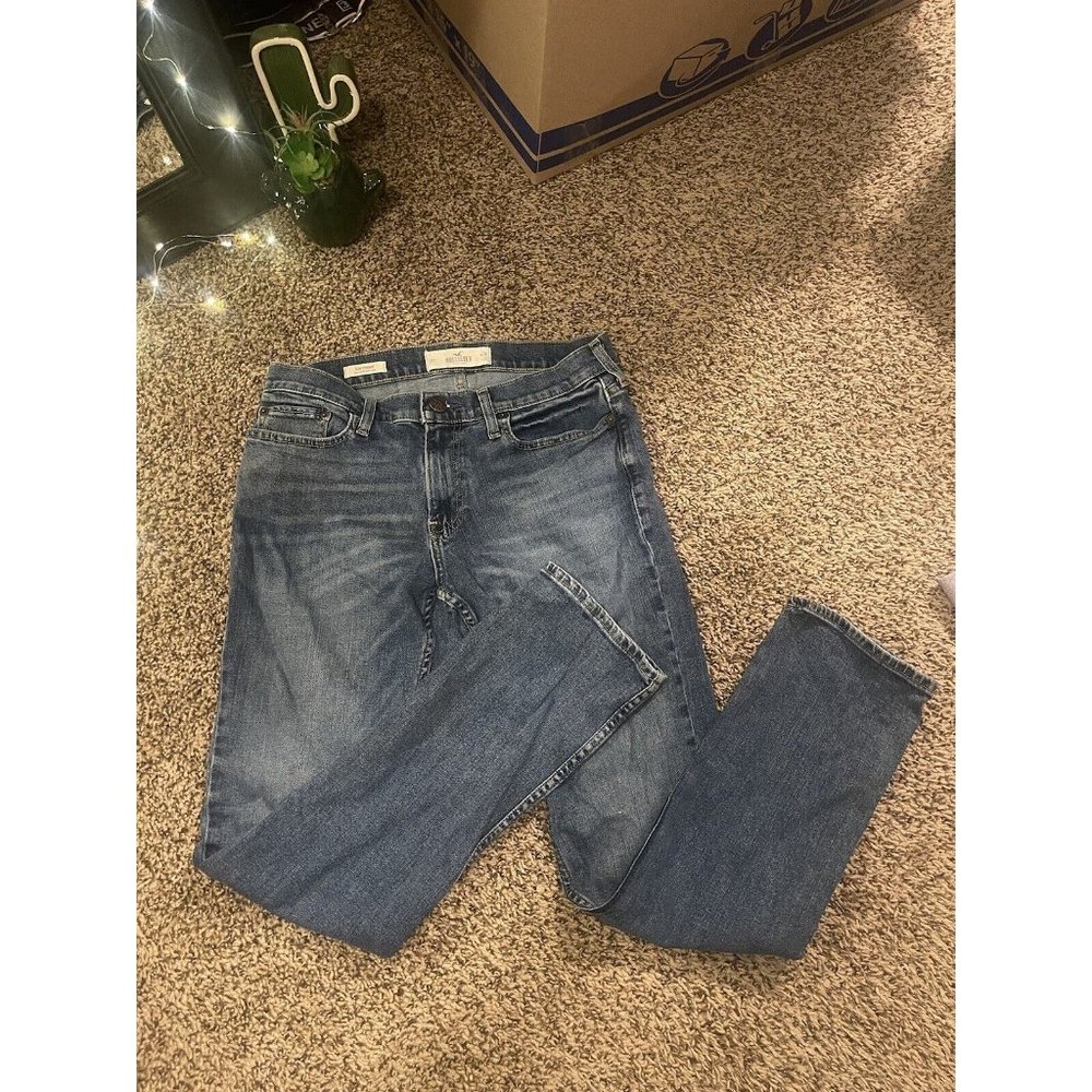 3 Holister Skinny/Slim Straight mens blue jeans Size L32 W30 dark jeans 